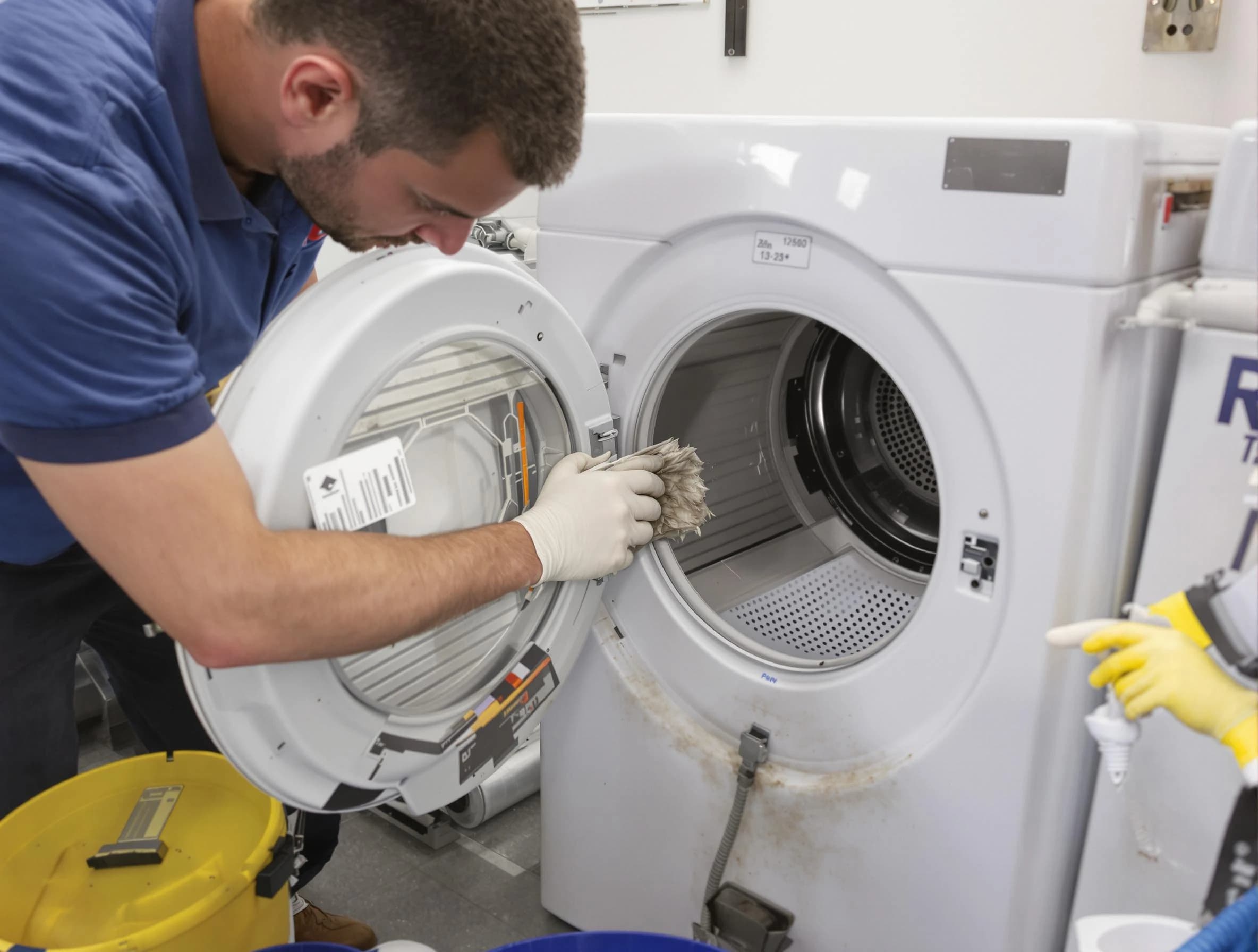 Sun City Dryer Vent Cleaning specialist performing detailed lint trap cleaning service in Sun City