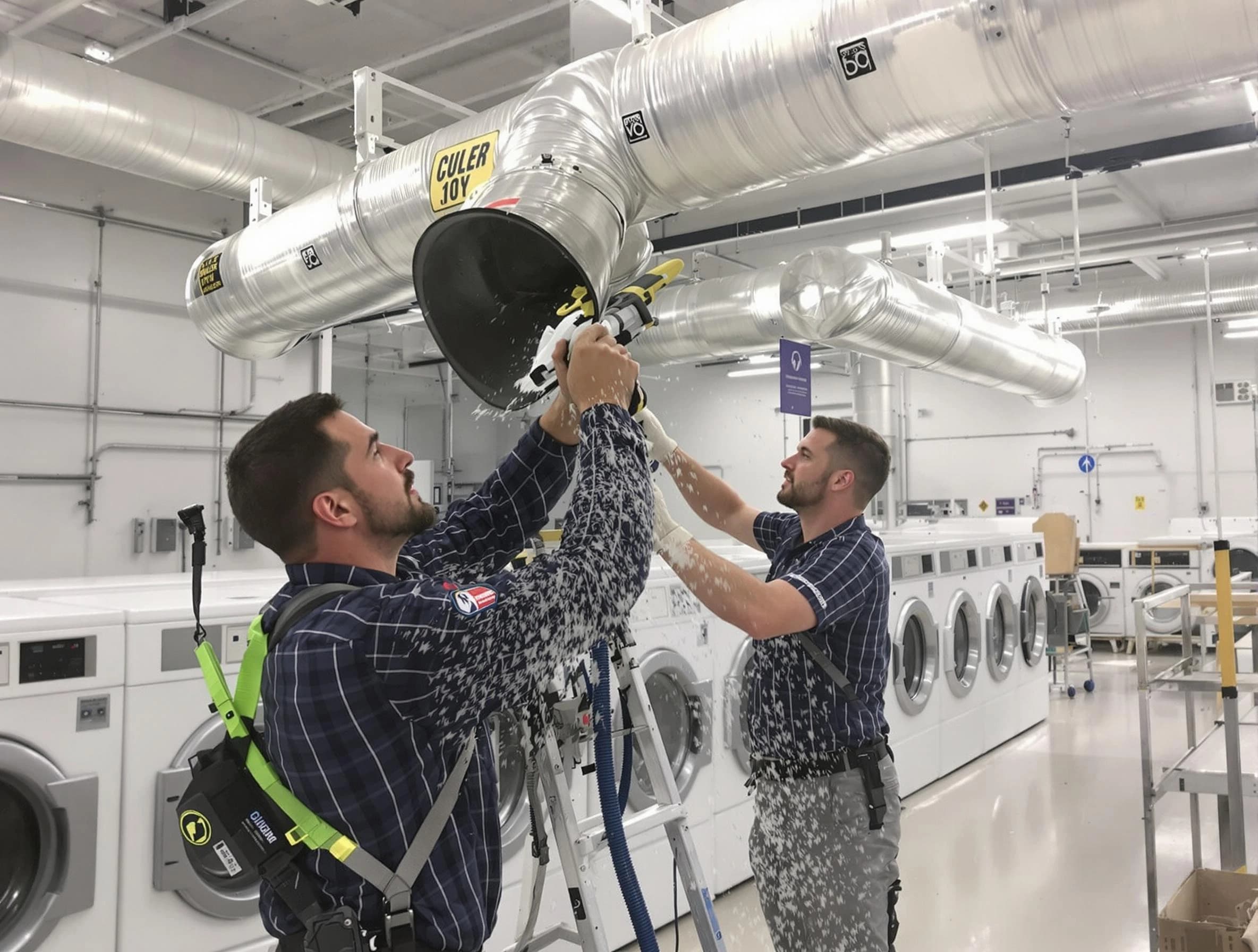 Sun City Dryer Vent Cleaning team performing large-scale commercial dryer vent cleaning in Sun City