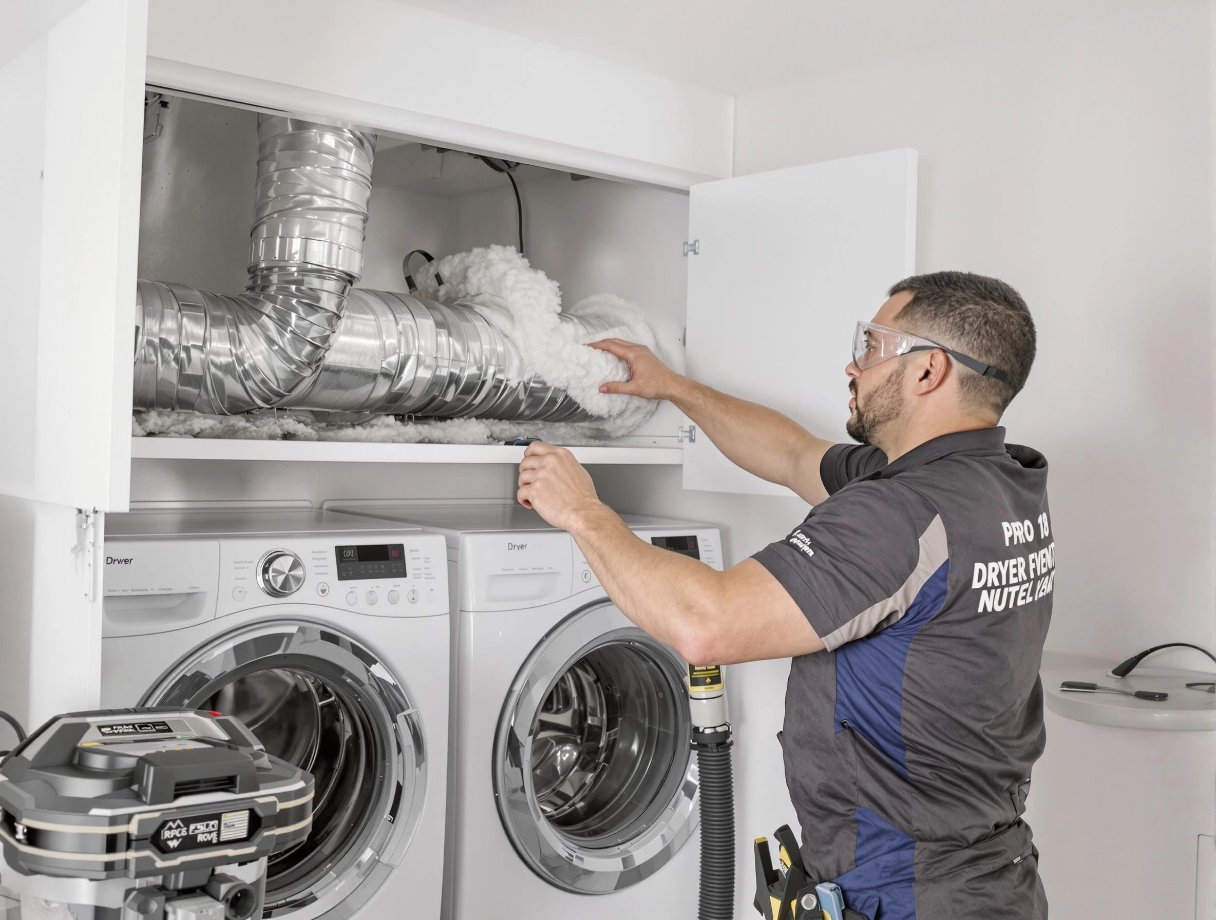 Sun City Dryer Vent Cleaning certified technician performing specialized gas dryer vent cleaning in Sun City